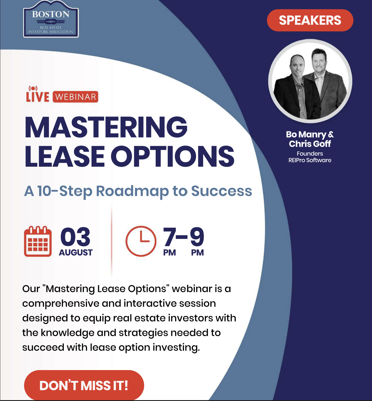 Boston REIA August Monthly Meeting - Mastering Lease Options
